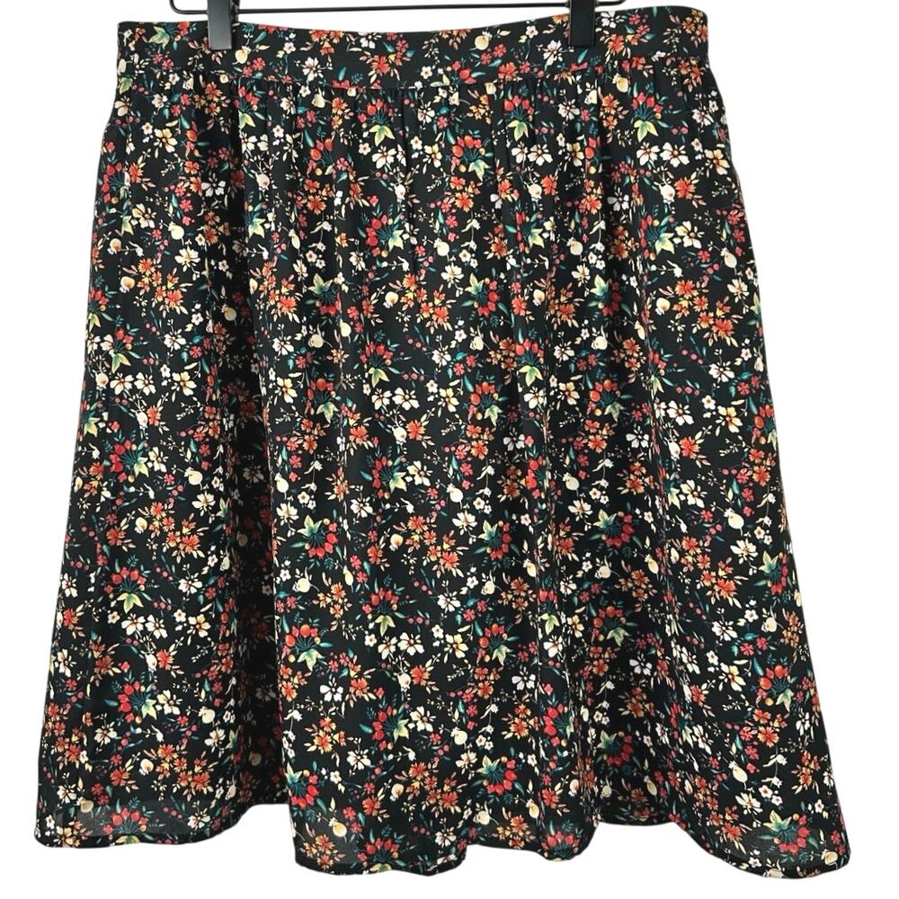 J Crew Mercantile Floral Skirt Black A Line Mini Casual Women Size 12